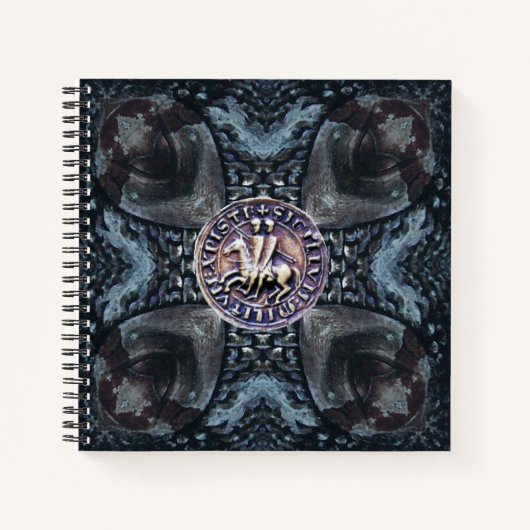 ZEEGEL VAN KNIGHTS TEMPLAR OP IRON CROSS Black Notitieboek (Voorkant)