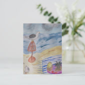 Zeegelaars op het strand Briefkaart (Staand voorkant)