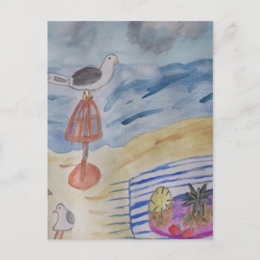 Zeegelaars op het strand Briefkaart (Voorkant)