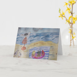 Zeegelaars op het strand Wenskaart Kaart