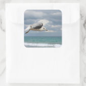 Zeegelvlucht Vierkante Sticker (Tas)