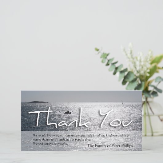 Zeegezicht 3 Moderne Sympathie Dankjewel Bedankkaart (Staand voorkant)