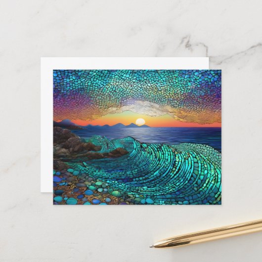 Zeegezicht Aqua Mirage Papier (Voorkant / Achterkant in situ)