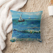 Zeegezicht bij Les Saintes-Maries Fijne Kunst Kussen (Deken)