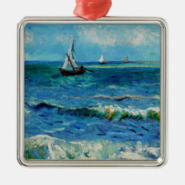 Zeegezicht bij Les Saintes-Maries Fijne Kunst Metalen Ornament