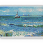 Zeegezicht bij Les Saintes-Maries Fijne Kunst Sticker (Voorkant)