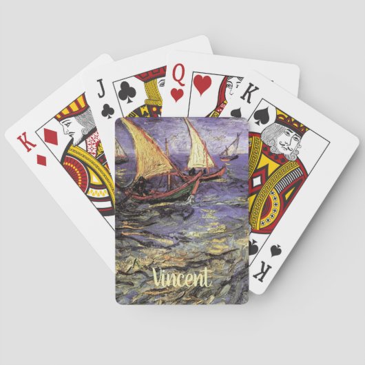 Zeegezicht bij Saintes Maries van Vincent van Gogh Pokerkaarten (Achterkant)