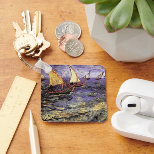 Zeegezicht bij Saintes Maries van Vincent van Gogh Sleutelhanger (Bureau)