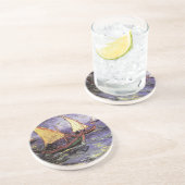 Zeegezicht bij Saintes Maries van Vincent van Gogh Zandsteen Onderzetter (Zijkant)