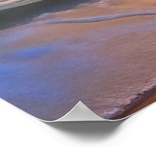 Zeegezicht bij zonsondergang poster (Hoek)