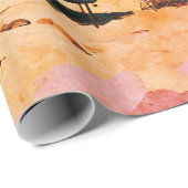 Zeegezicht, caravan op het strand cadeaupapier (Rol Hoek)