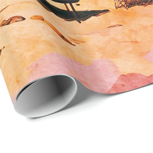 Zeegezicht,  caravan op het strand cadeaupapier (Rol Hoek)