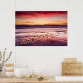 Zeegezicht en pier bij zonsondergang, CA Poster (Keuken)
