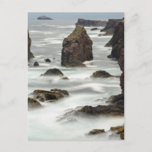 Zeegezicht en zee-stapels, Shetland Briefkaart