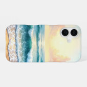 zeegezicht in de ochtend iPhone 16 hoesje (Achterkant horizontaal)