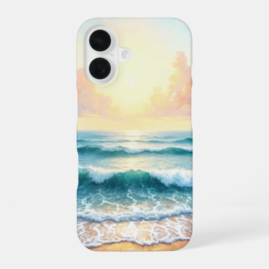 zeegezicht in de ochtend iPhone 16 hoesje (Achterkant)
