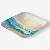 zeegezicht in de ochtend papieren bordje (Gebogen)