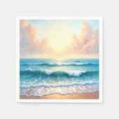 zeegezicht in de ochtend servet (Voorkant)