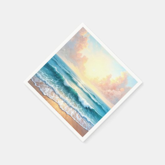 zeegezicht in de ochtend servet (Hoek)