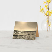Zeegezicht in Sepia Kaart (Gele Bloem)