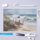 Zeegezicht Kust Uitzicht Landschapsschilderij Deco Tissuepapier (Craft)