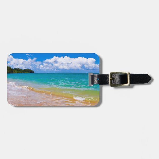Zeegezicht langs Hanalei Bay Bagagelabel (Voorkant horizontaal)