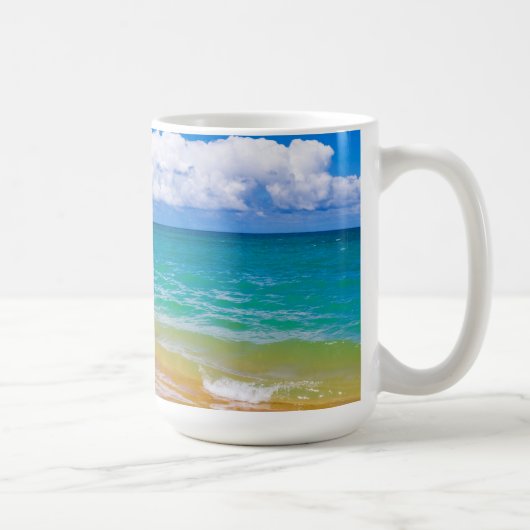 Zeegezicht langs Hanalei Bay Koffiemok (Rechts)