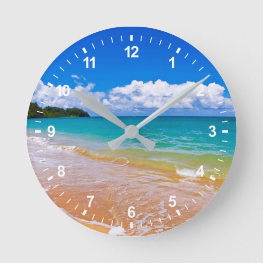 Zeegezicht langs Hanalei Bay Ronde Klok (Voorkant)