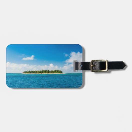 Zeegezicht met klein eiland bagagelabel (Voorkant horizontaal)