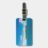 Zeegezicht met klein eiland bagagelabel (Voorkant verticaal)
