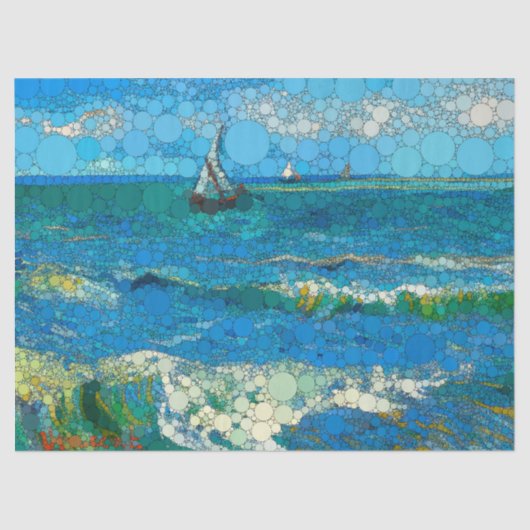 Zeegezicht nabij Les Saintes-Maries-de-la-Mer, Sti Tissuepapier (Voorkant)