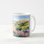 Zeegezicht ontwerp op witte mok (Voorkant rechts)