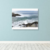 Zeegezicht op Ponto Beach, Carlsbad, CA Canvas Afdruk (Insitu (Houten vloer))
