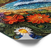 🌊 Zeegezicht Quilling Papier Kunst Oceaan Golf Ku Poster (Hoek)