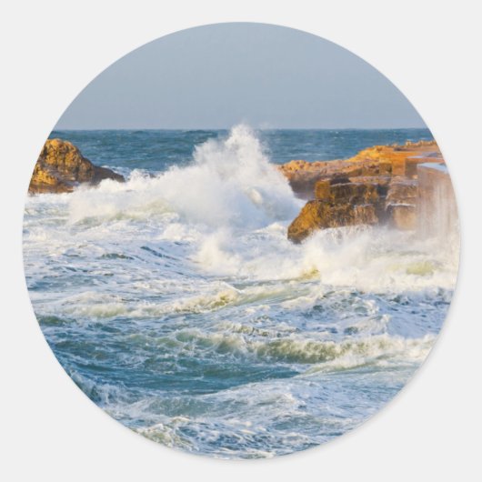 Zeegezicht Ronde Sticker (Voorkant)