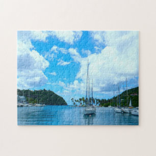 Zeegezicht Saint Lucia. Legpuzzel