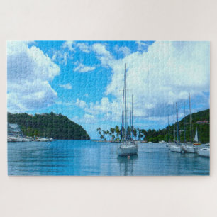 Zeegezicht Saint Lucia. Legpuzzel