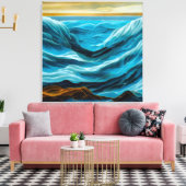 Zeegezicht schilderij - stretched canvas print (Insitu (Woonkamer))