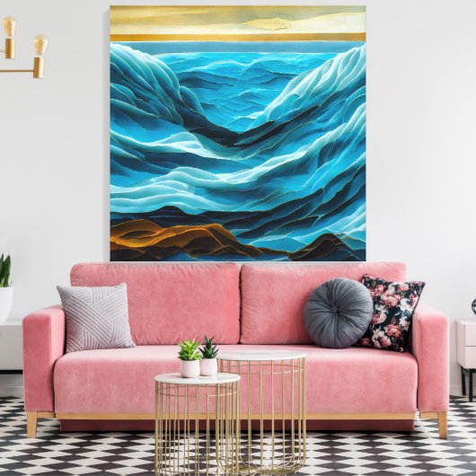 Zeegezicht schilderij - stretched canvas print (Insitu (Woonkamer))