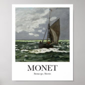 Zeegezicht, Storm door Claude Monet Poster (Voorkant)