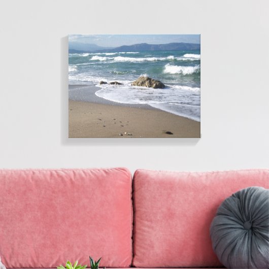 Zeegezicht verpakt Canvas (Insitu (Woonkamer))