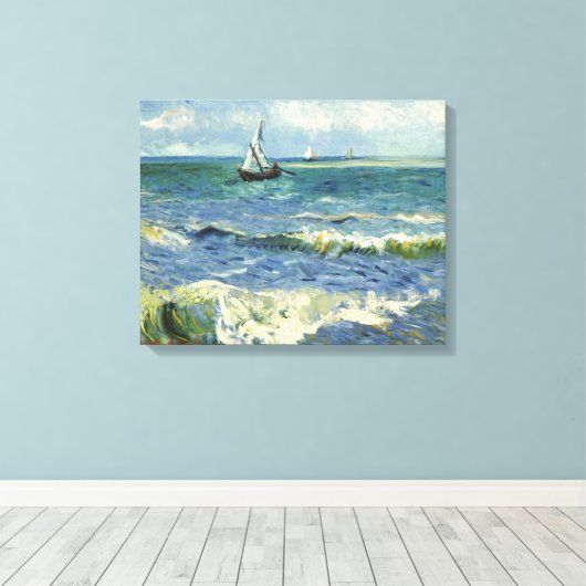 zeegezicht | Vincent van Gogh Canvas Afdruk (Insitu (Houten vloer))