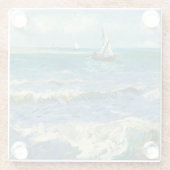 zeegezicht | Vincent van Gogh Glazen Onderzetter (Achterkant)