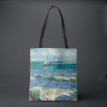 zeegezicht | Vincent van Gogh Tote Bag<br><div class="desc">Seascape nabij Les Saintes-Maries-de-la-Mer (1888) door de Nederlandse postpressionist Vincent Van Gogh. Origineel kunstwerk is een olie op het schilderij van de canvas die een boot op een abstracte blauwe oceaan afschildert. Gebruik de ontwerphulpmiddelen om douanetekst toe te voegen of het afbeelding te personaliseren.</div>