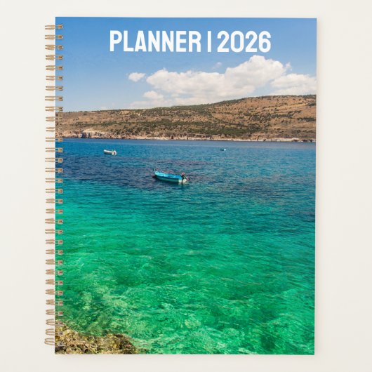 Zeegezicht Vissersboot – Kustreis Planner (Voorkant)