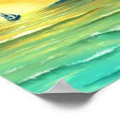 Zeegezicht Vrouw Portret Digitaal Schilderij Poster (Hoek)