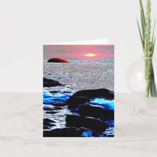 Zeegezicht zonsondergang..... kaart (Voorkant)