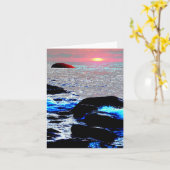 Zeegezicht zonsondergang..... kaart (Gele Bloem)