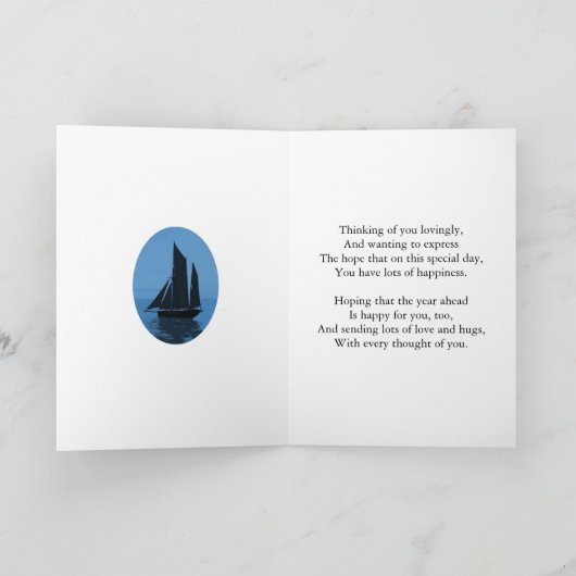 Zeegezichten 102e verjaardagskaart kaart (Binnen)