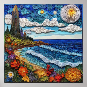 Zeegezichtschilderij Poster